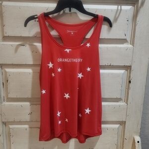 Orangetheory Red and White Tank Top with Star Pattern